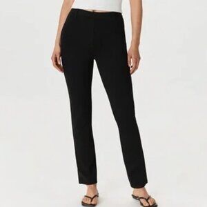 NEW NWT QUINCE ULTRA-STRETCH PONTE KNIT STRAIGHT LEG PANTS ELASTIC WAIST L short